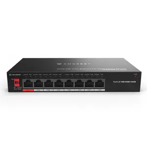 Amcrest 8-Port PoE+ Switch AGPS8E8P-AT-96-V2, 8-Ports, Power Over Ethernet, 802.3af/at 96w