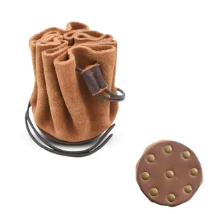 Medieval Warrior Trinket Bags Handcrafted Suede Leather Coin Dice Purses Drawstring Medicine Bag for Historical Reenactments LARP SCA Events