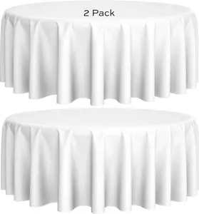 U.S. Brave™ White Round Heavy Duty Tablecloth Set, 2-Pack for 120-Inch Tables, Indoor-Outdoor & Super Resistance Tablecloths, Heavy Duty Tablecloths
