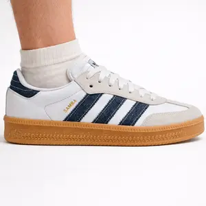 Adidas Originals Men's White/Denim Blue Samba XLG Sneakers, JQ7440 (No Box)