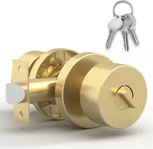 Mega Handles Buena Collection I Door Knob Lock Handle Set for Entry, Hallway, Closet, Bathroom & French Doors