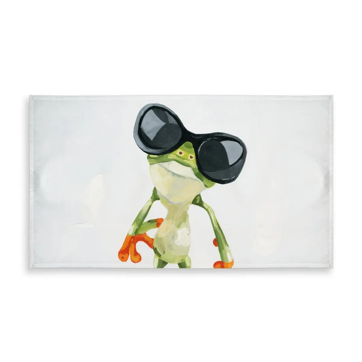 Funny Frog Print Stainproof Water-Resistant Durable Fabric Tablecloth, 360 Stand, 58x102 in Large Size, Machine Washable, Outdoor Patio Dining Table Garden Casual Meals Cover, Indoor-Outdoor Furniture Decoration
