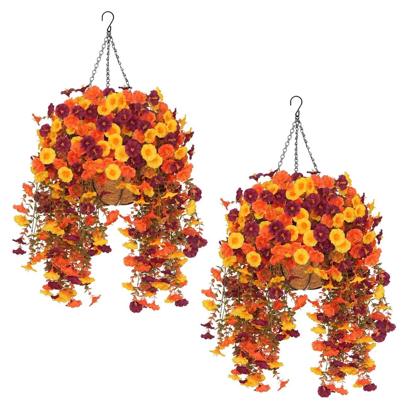 2Pcs Fall Trailing Morning Glory Hanging Baskets