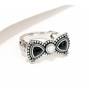 American West Sterling Silver Bow Tie Multi Gemstone Ring