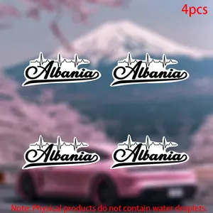 Albania Kosovo Stickers, Durable Vinyl Adhesive for Car Doors Windows Laptops Bags Furniture Bumpers, 4pcs Set, Easy Application