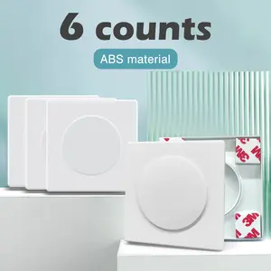 6 Counts Wall Split Flange Covers, ABS Material Decorative Ring for Wall Repair,Firm Adhesive Hold