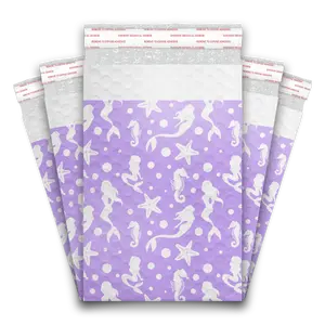 6x9 Purple Mermaids Designer Self Seal Poly Bubble Mailers Shipping Envelopes Custom Boutique Padded Bags