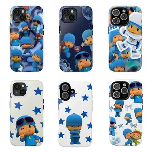 J-Blue Pocoyo Phone Case,Lovely explorer,for iPhone 17 Air Promax 16 15 14 13 12 11 8 7 for Samsung Series,Tough phone case,give family and friends Halloween gifts Protective Cover Protection Casing
