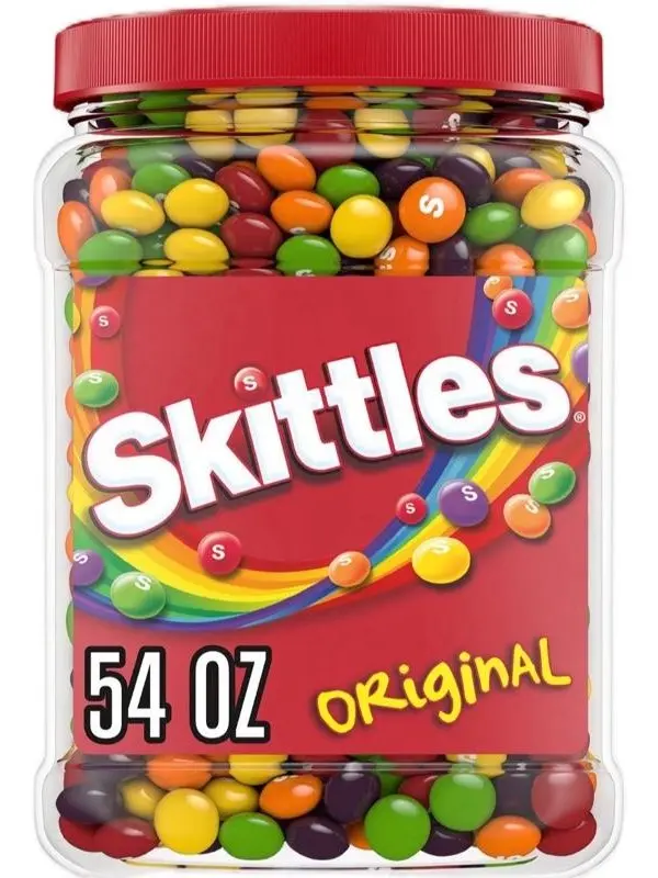 Skittles Original Soft Shell Sweet Candies - Bulk 54 Oz Jar, Assorted Fruit-Flavored Snack Including Lemon