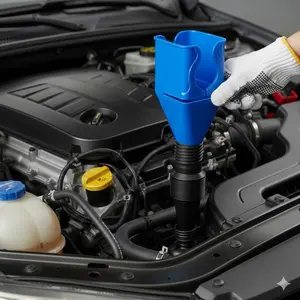 Durable Leak-Proof Oil Funnel Kit for Car, Motorcycle & Vehicles - Gasoline Filter Transfer Tool, Engine Oil Change Accessories, Fluid Refill & Plastic Funnel Set