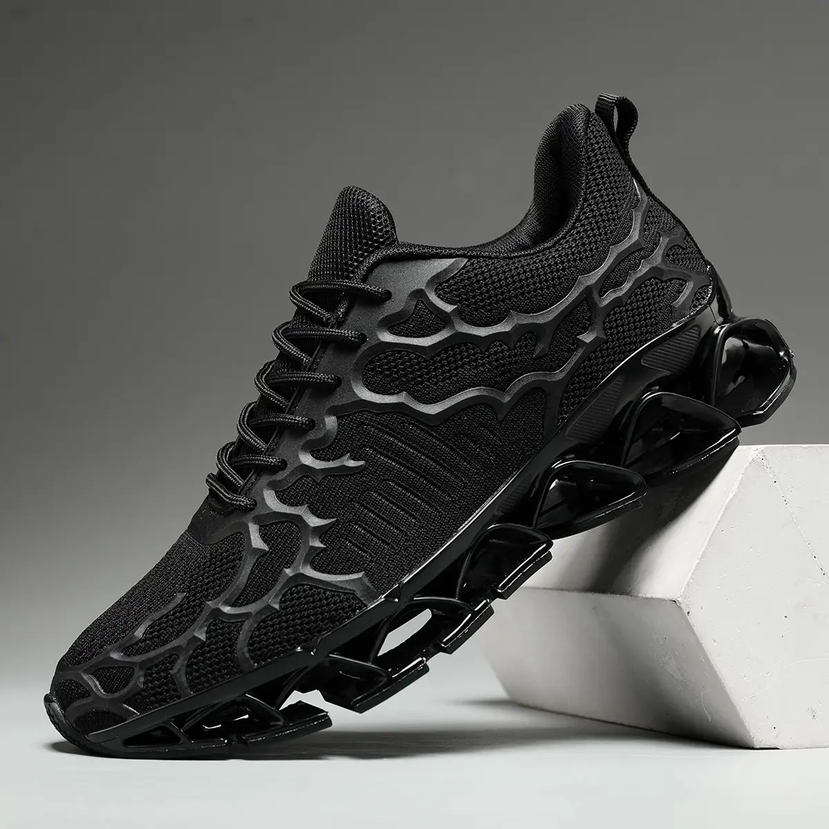 Mens Fashion Sneakers Running Walking Blade Shoes Lace Up Casual Comfortable Work Tennis Sport Athletic Trainers White