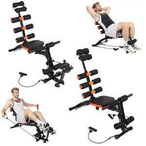 Multi-Functional Ab Crunch Machine, Riding function All-in-One Abdominal Exercise Bench, Adjustable Cycling Bike exercise function Core Fitness Trainer for Home Gym, Full Body Strength Training Equipment Legs & Arms
