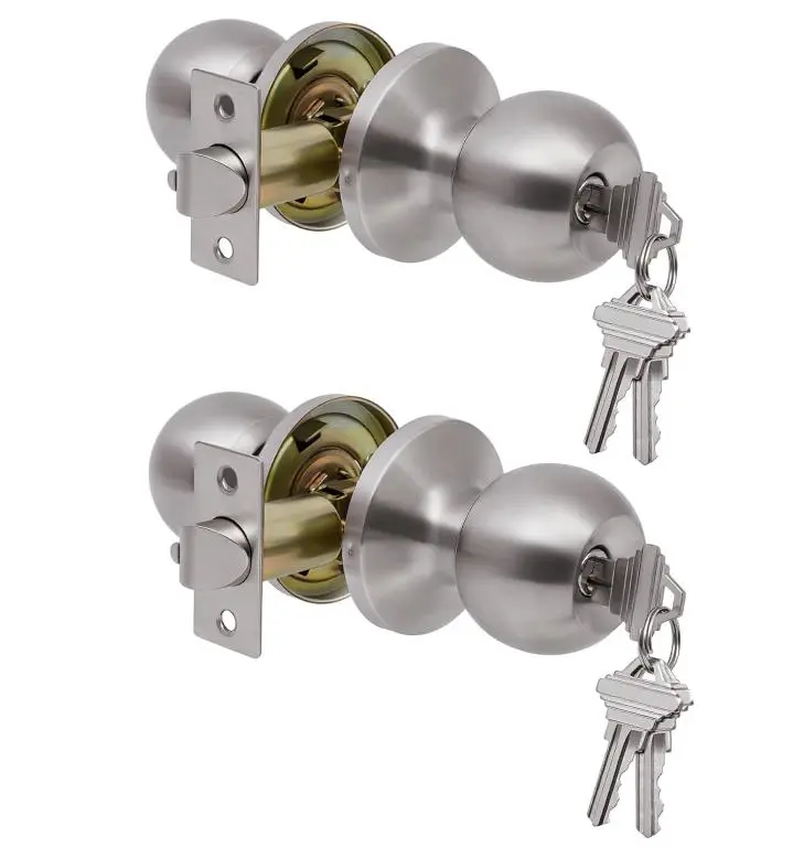 Door Knobs with Lock and Key,Ball Stainless Steel Keyed Door Lock,for Privacy Bedroom/Bathroom Door Knobs with Lock and Key,Ball Stainless Steel Keyed Door Lock,for Privacy Bedroom/Bathroom