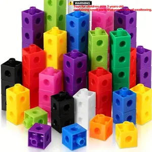 50/100pcs Interlocking Cubes Building Blocks, Stacking Blocks, DIY Snap Puzzle, Preschool Early Education Toy, Creativity, Logic Thinking Fine Motor Training, Playtime, Classroom Rewards