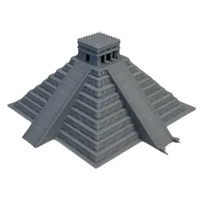 Temple of Kukulcán Model Chichén Itzá Mexico Mayan Pyramid Replica 4-inch Square Base 91 Steps on Each Side for Architecture Fans