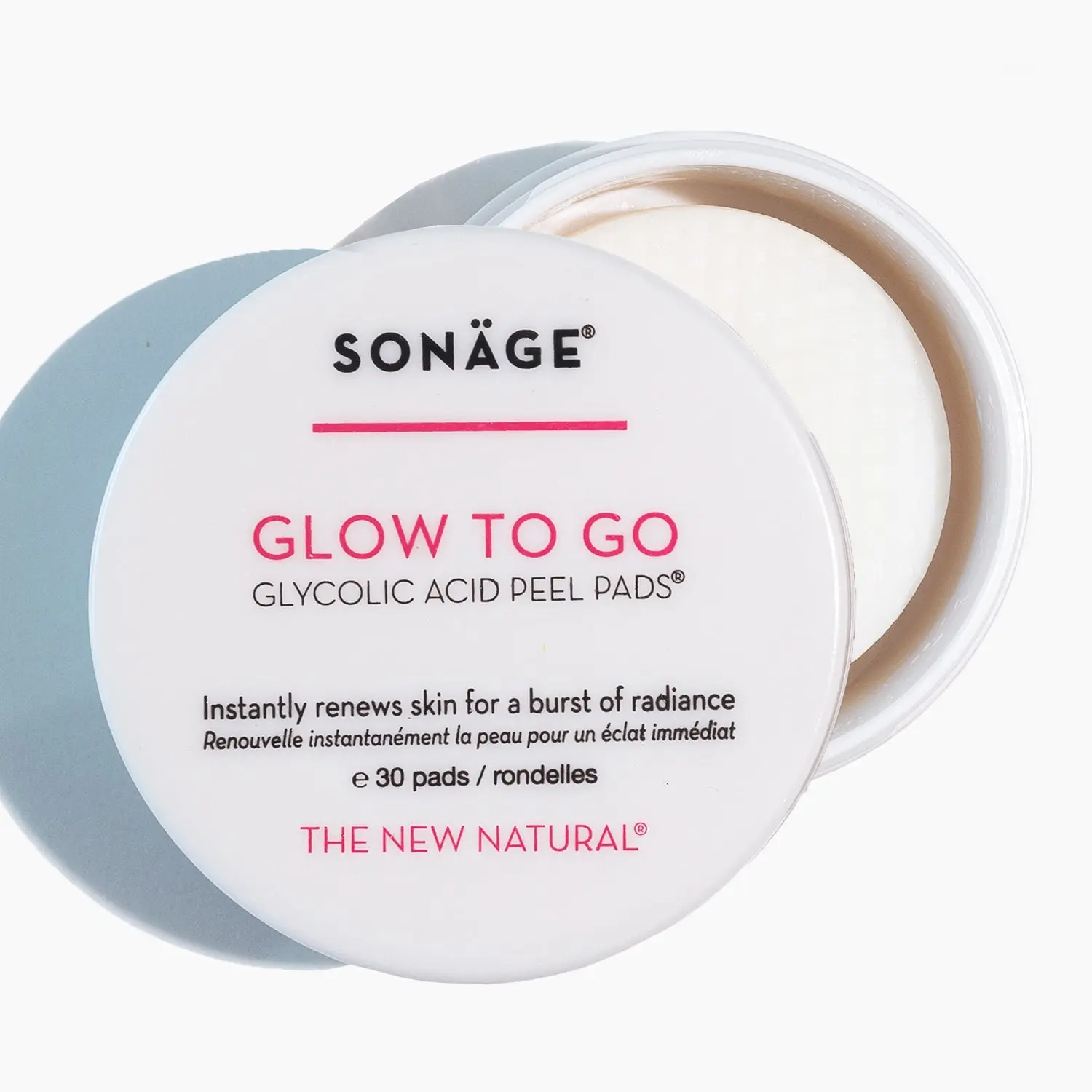Sonage Glow To Go Glycolic Acid Peel Pads For Face & Body, Professional Strength Exfoliation and Resurfacing AHA Pads That Helps Even Skin Tone, Pore Size, Brighten & Smooths Complexion