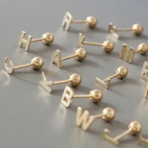 Mini Letter Screw Earrings