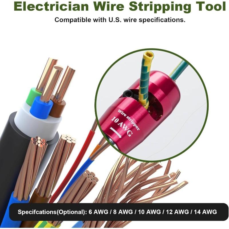 Wire Stripping for Drill US Regulations,Wire Stripping Tool & Wire Twisting ConnectorSet,Wire Twister Tool for Drill, 9 in 1 Quickly DrillWire Stripping Professional Electrician Tools Set(8pcs) Gifts for Dad,Valentines Day Gifts Men Easte