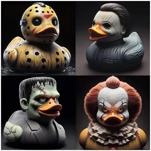 Classic Horror Movie Character Duck Halloween Decorative Figurine Spooky Cartoon Ornament Collectible For Home Party Decoration