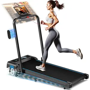 Treadmills for Home, App Compatible, 5 in 1 7.5MPH Foldable Treadmill with 10% Incline, 3.0HP Brushless Drive, 12 HIIT Programs, Full Screen LED Display, Remote Control, 400 LBS Weight Capacity