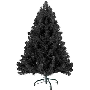 4ft Black Christmas Tree - Premium Hinged Artificial Small Christmas Tree, Canadian Fir Full Bodied 4 Feet Tree with 320 Tips, Lightweight and Easy to Assemble Holiday Décor Tree with Metal Stand