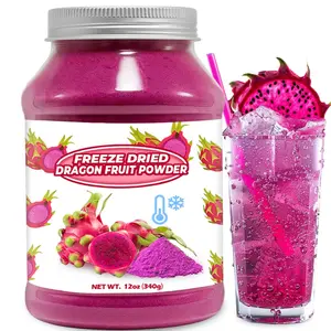 12oz Freeze Dried Dragon Fruit Powder, Red Pitaya Powder for Drinks, Smoothies, Dragonfruit Syrup, and Natural Food Coloring - All Natural & Vegan, No Additives or Sugar Added
