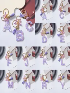 Cute Butterfly & Letter Design Keychain, Boho Style Tassel Decor Keychain for Women & Men, Trendy All-match & Exquisite Keychain for Birthday Gift