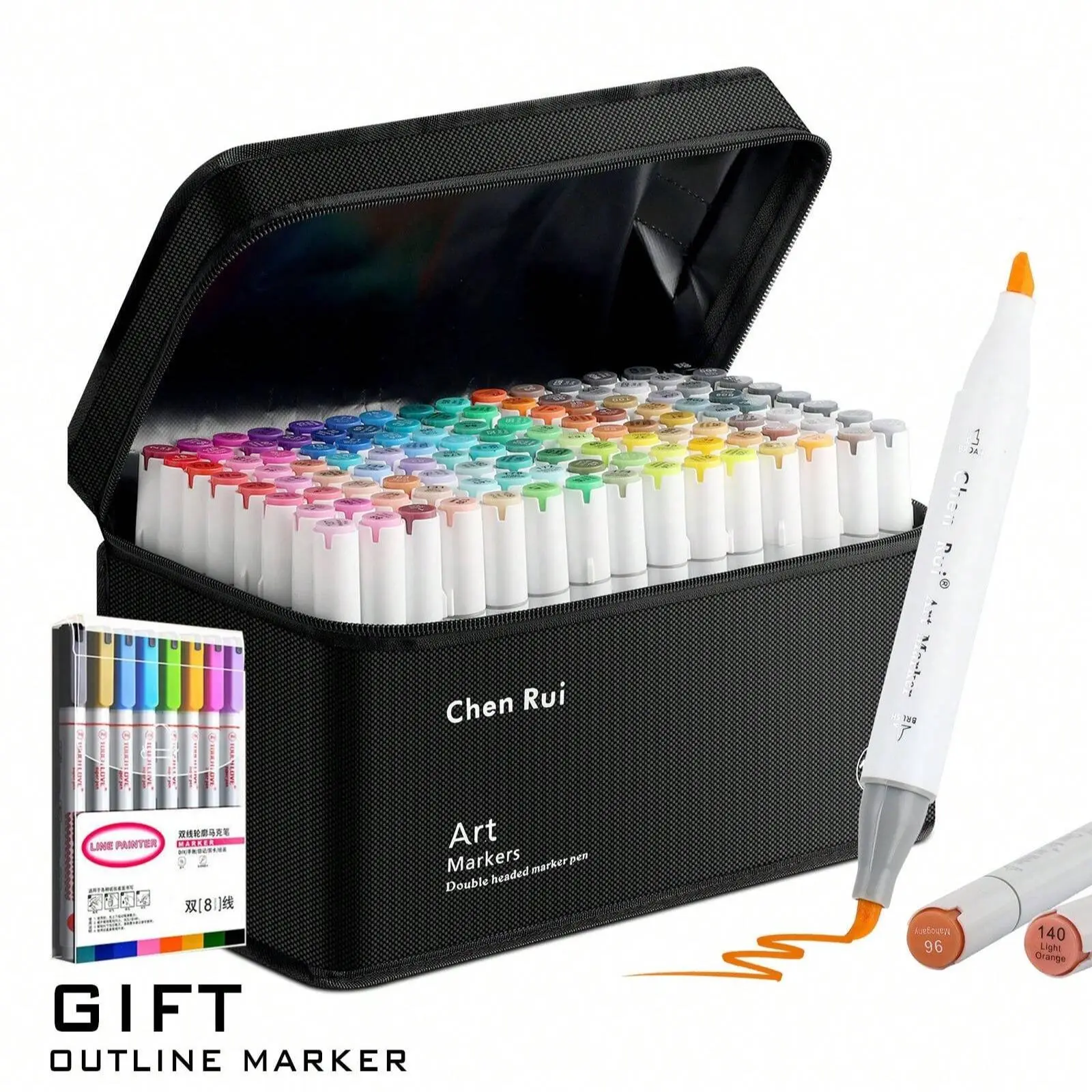 Alcohol Markers Set, 48-168 colours Dual Tip Art Pens, Fine Tip Markers, Double Tipped Markers, for Coloring & Sketching, Vibrant Colors, Ideal for Artists & Adults, Creative Drawing Supplies, Perfect Christmas Gift & New Year Gift