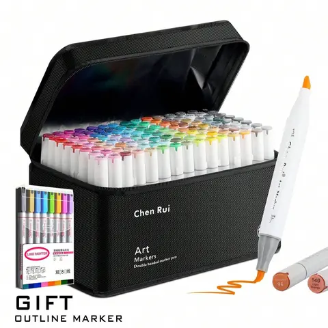 Alcohol Markers Set, 48-168 colours Dual Tip Art Pens, Fine Tip Markers, Double Tipped Markers, for Coloring & Sketching, Vibrant Colors, Ideal for Artists & Adults, Creative Drawing Supplies, Perfect Christmas Gift & New Year Gift