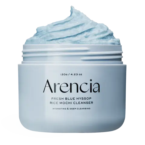 Fresh Blue Hyssop Rice Mochi Cleanser - Rice & Hyssop, Gentle Exfoliating & Pore Purifying Foaming Cleanser for Oily, Combination Skin, 120g (4.23 oz)