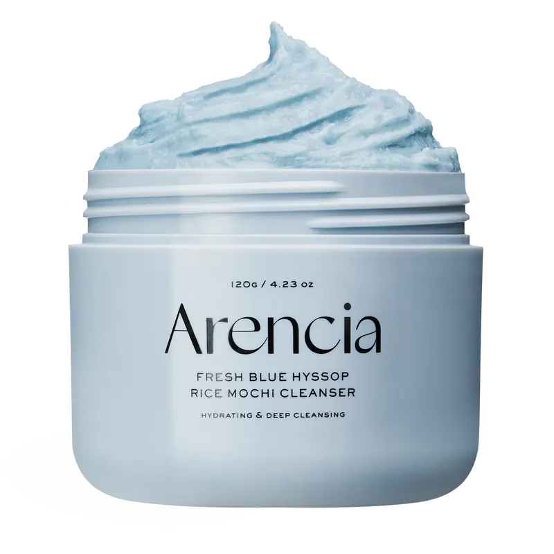 Fresh Blue Hyssop Rice Mochi Cleanser - Rice & Hyssop, Gentle Exfoliating & Pore Purifying Foaming Cleanser for Oily, Combination Skin, 120g (4.23 oz)