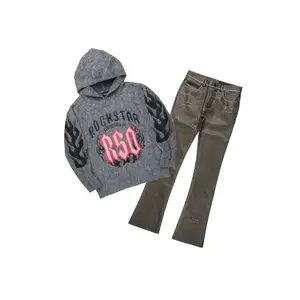 Boaz Black Hoodie & Deco Stacked Flare PU Jean Bundle