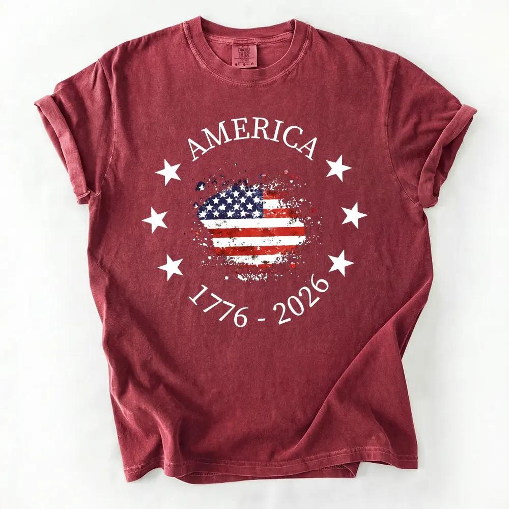 Comfort Colors America 250th Anniversary Shirt, Patriotic USA Flag Tee, 1776 2026 Independence Day Shirt, 4th of July Gift