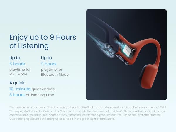 SHOKZ OpenSwim Pro - Open-Ear Bone Conduction Bluetooth Headphones & 32GB MP3 Player, IP68 Waterproof, Secure Fit for Workouts, Running and Swimming