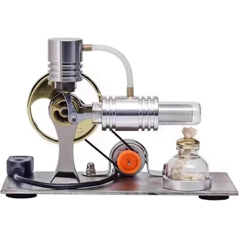 USB Port And Night Light Equipped L-Shaped Stirling Engine Model, Educational Toy for Learning
