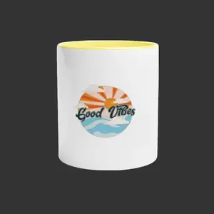 White 11oz Ceramic Mug with Color Inside