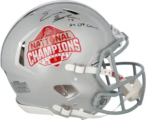 Emeka Egbuka Ohio State Buckeyes Autographed 2024 College Football Playoff National Champions Logo Riddell Speed Authentic Helmet with "24 CFP Champs" Inscription - Fanatics Authentic Certified