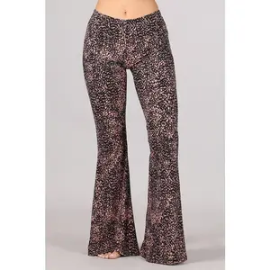 Chatoyant Print Ribbed Skinny Pants - Dusty Pink