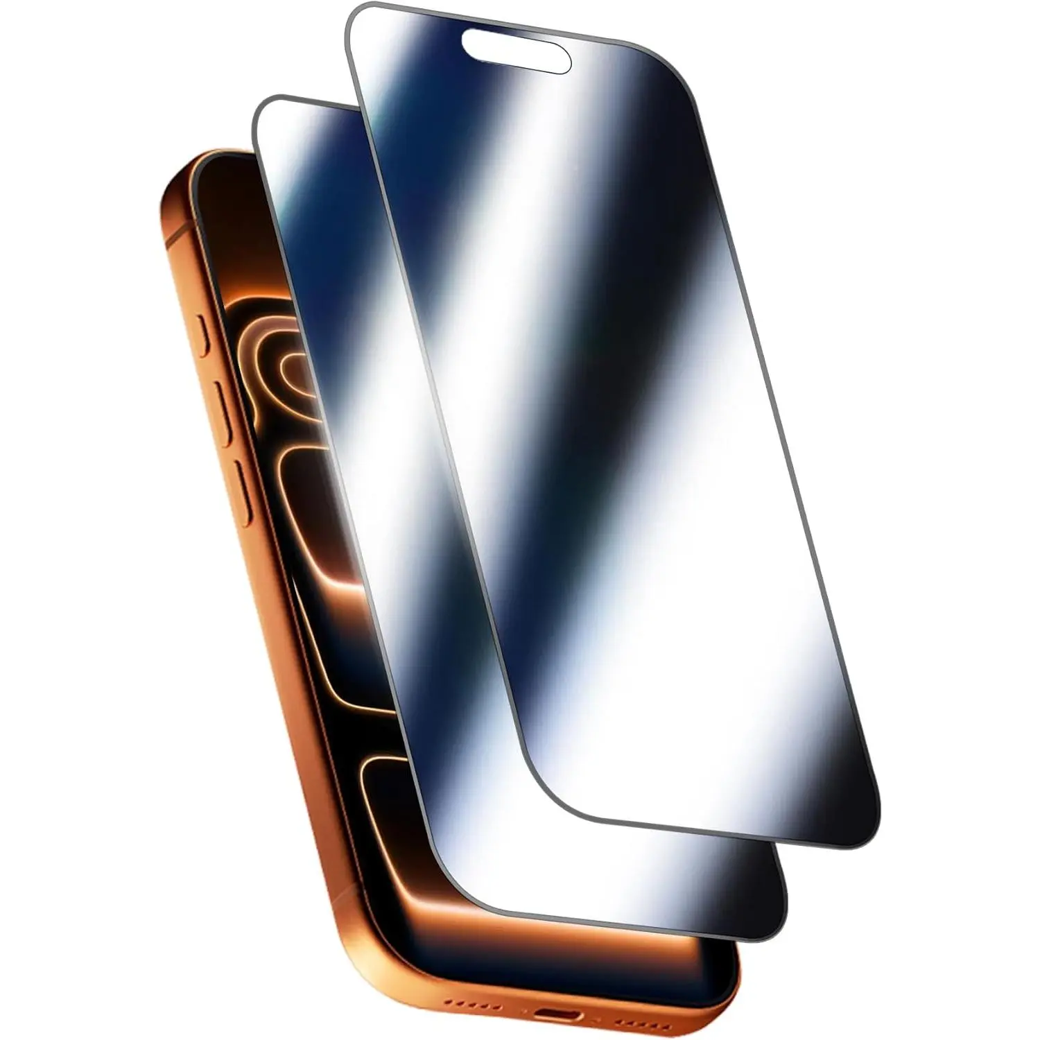 2 Pack Mirror Screen Protector for iPhone 17 Privacy Tempered Glass Mirrored Effect Anti-Spy Easy Installation Frame Full Coverage Shatterproof Anti-Scratch Anti-Bubble (6.3 inch Silver)Gift.
