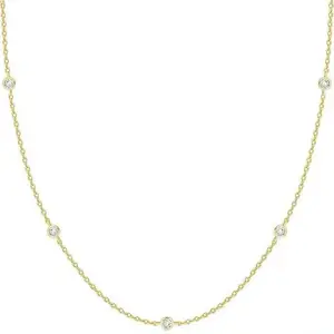 Compatible with ins-style minimalist 14k real gold plated personalized rhinestone necklace for women, collarbone chain. Handmade Jewelry Aesthetic Minimalist Necklace Self Love Gift Positive Energy chains