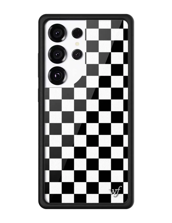 Checkers Custom Rubber Smartphone Case, Handheld Cellphone Cover for Black Samsung Galaxy Devices, Casing