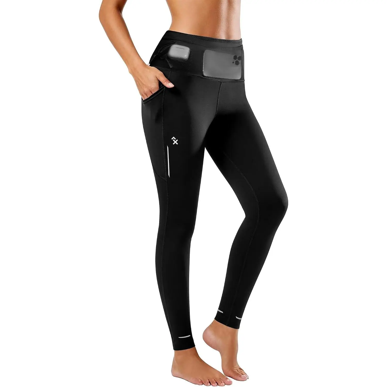 Running Leggings for Women High Waisted Compression Pants for Yoga Workout | Multi-Pockets with Reflective Strips, Squat-Proof, Non-See-Through, Smooth Stitching, Compression leggings for Athletic Yoga