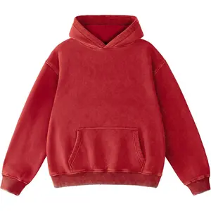 Womens Oversized Acid Wash Hoodie Unisex Heavyweight Cotton Hoodies Fleece Vintage Washed Sweatshirt Women Men
