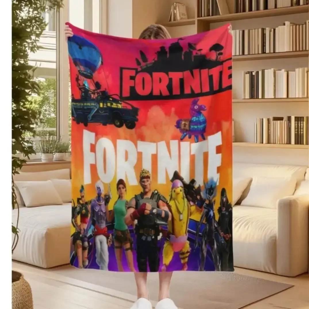 Fading-Proof Battle Graphics Flannel Fabric Throw Blanket, Soft Warm Decorative Cover for Sofa & Bed, Multipurpose for Home Spaces & Gaming Fun, Ideal Gift for Gaming Fans