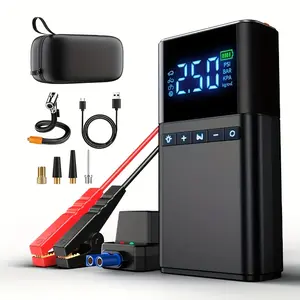 10-in-1 Portable Car Battery Jump Starter with Air Compressor, 3500A 160PSI Portable Car Jumper Starter (All Gas 12L Diesel), 12V Jump Box Car Battery Jump Starter with Jumper Cables, Lights
