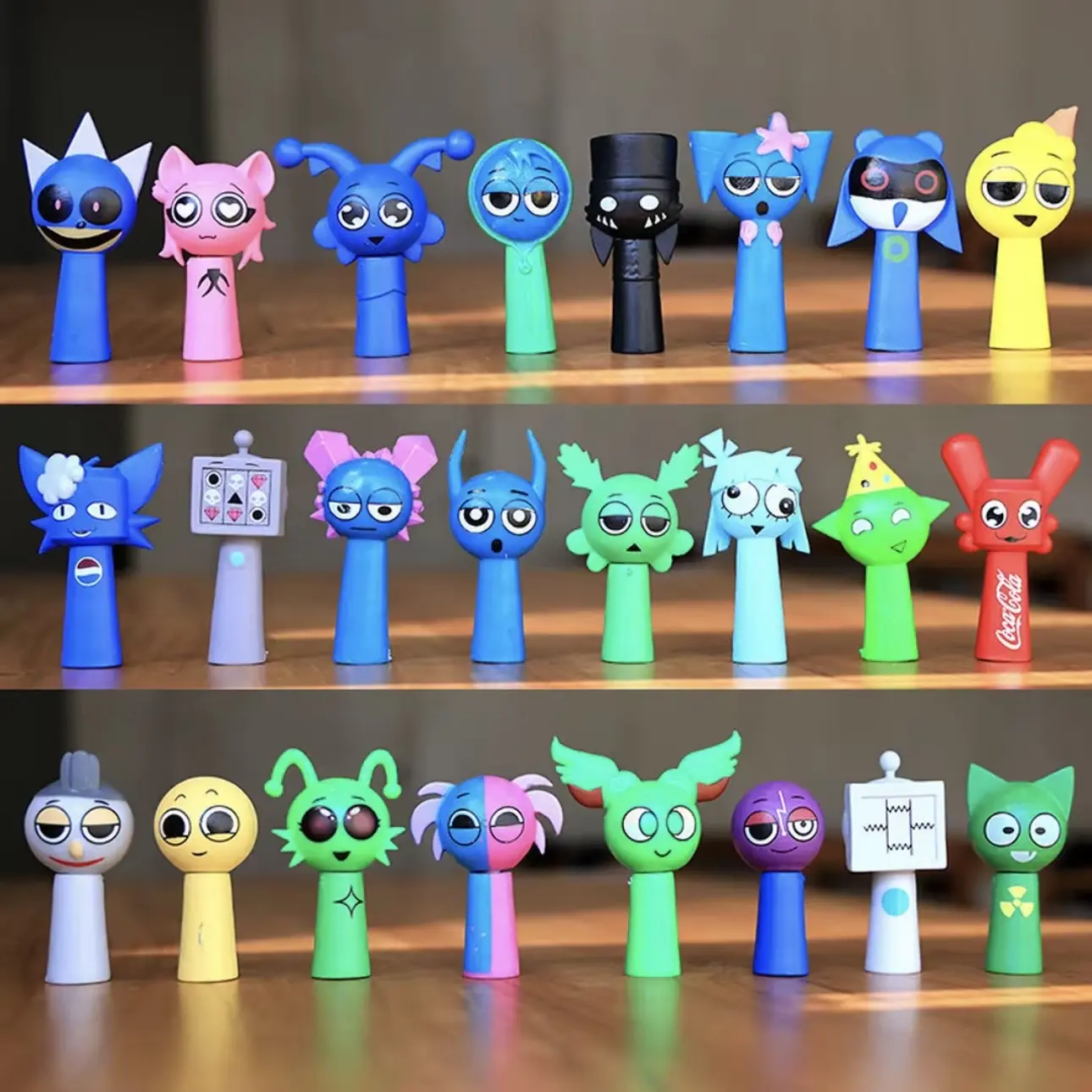 New Sprunki 24Pcs Action Figures Set, Unique Whimsical Design Music Game Figurines, Creative Birthday Holiday Party Gift for Kids Fans, Collectible Desktop Decoration Toy
