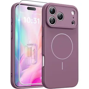 GEbaarEK Cellphone Case Screen Protector For Apple Iphone 17 16 15 14 Compatible with Magsafe] Translucent Matte Cases with [Full Camera Protection] [Screen Protector] Military Grade Shockproof Protective Phone Cover