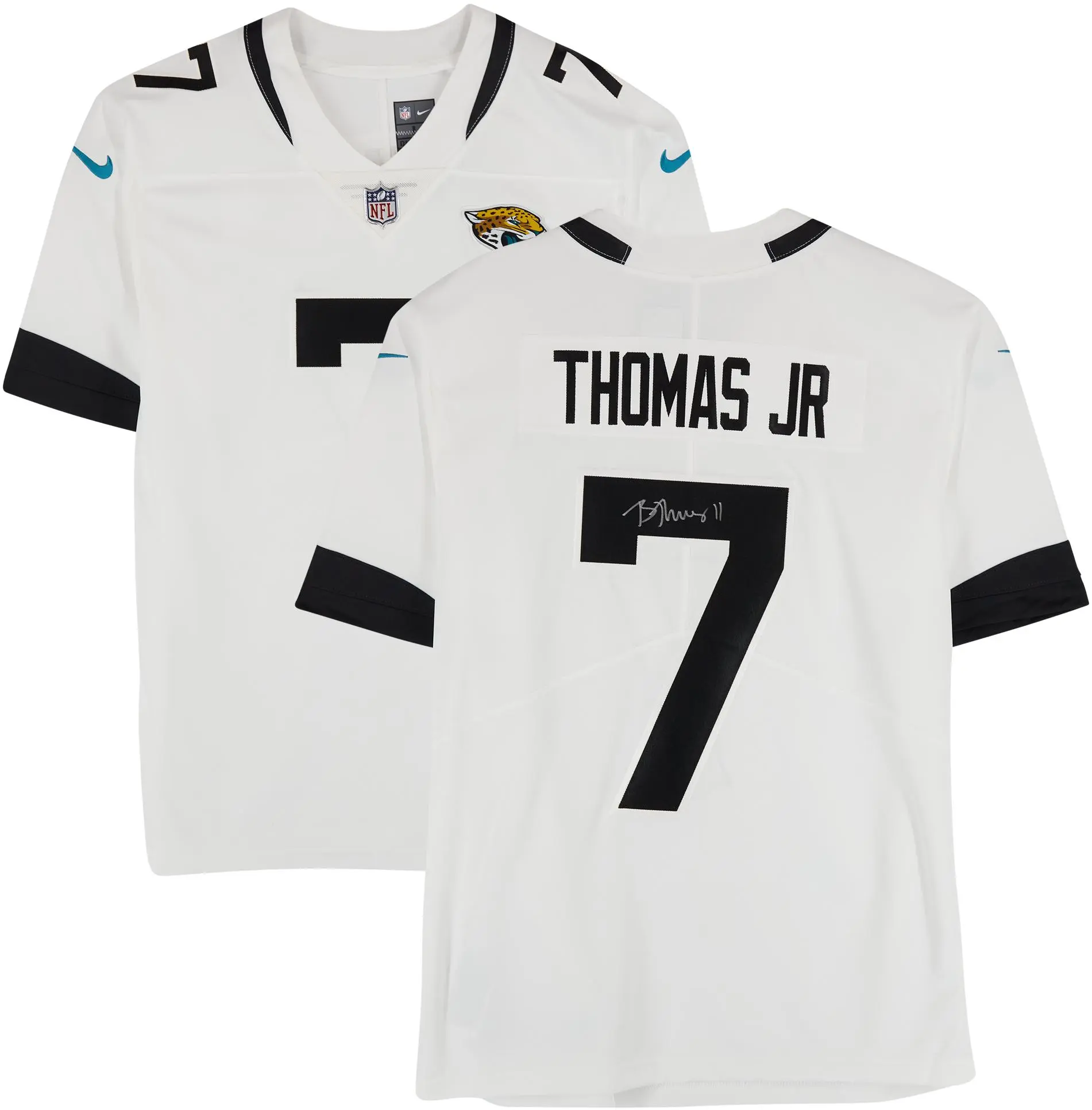 Brian Thomas Jr. Jacksonville Jaguars Autographed Nike White Limited Jersey - Fanatics Authentic Certified