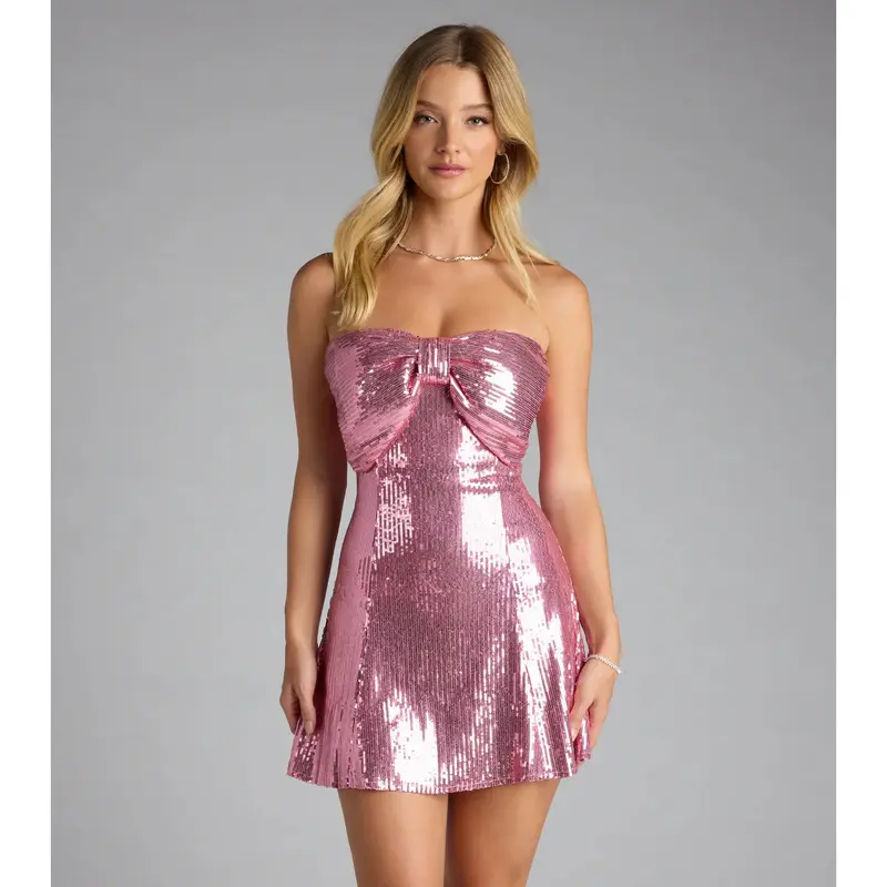 mini bow sparkly dress - TikTok Shop