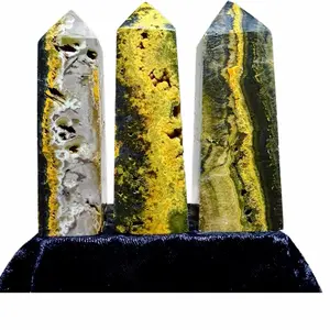 Real Volcanic Bumblebee Jasper | Hand-picked from Indonesia | Vibrant yellow crystal home decor energy